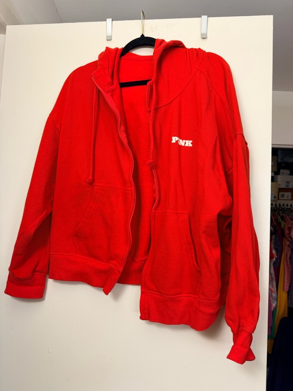 PINK Victoria's Secret Red Zip-Up Hoodie